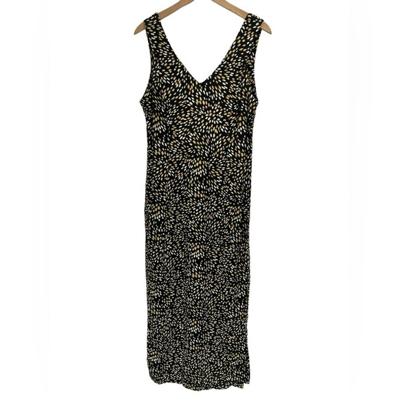 Vintage French Connection Made in USA Sleeveless V Neck Long Sheath Dress - 9/10 - Picture 1 of 9